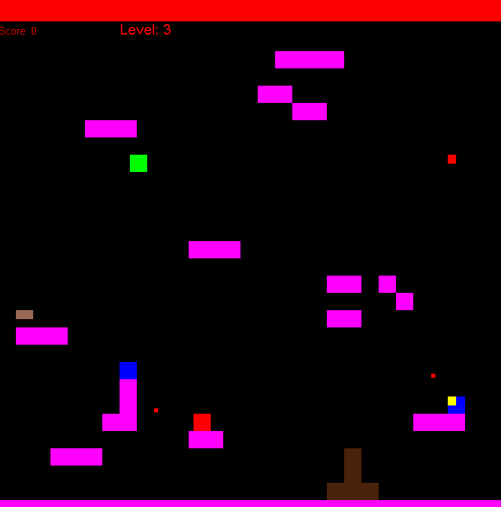 Screenshot of jetpack man arcade game showing player character and game environment